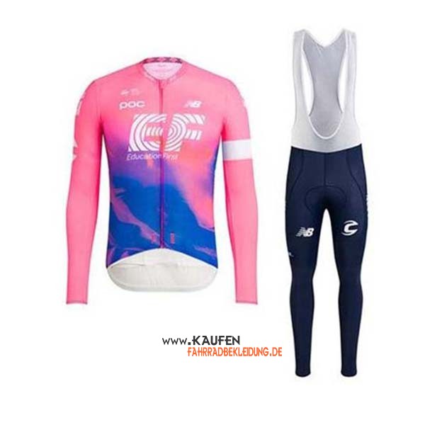 EF Education First Langarmtrikot 2020 und Lange Tragerhose Rosa